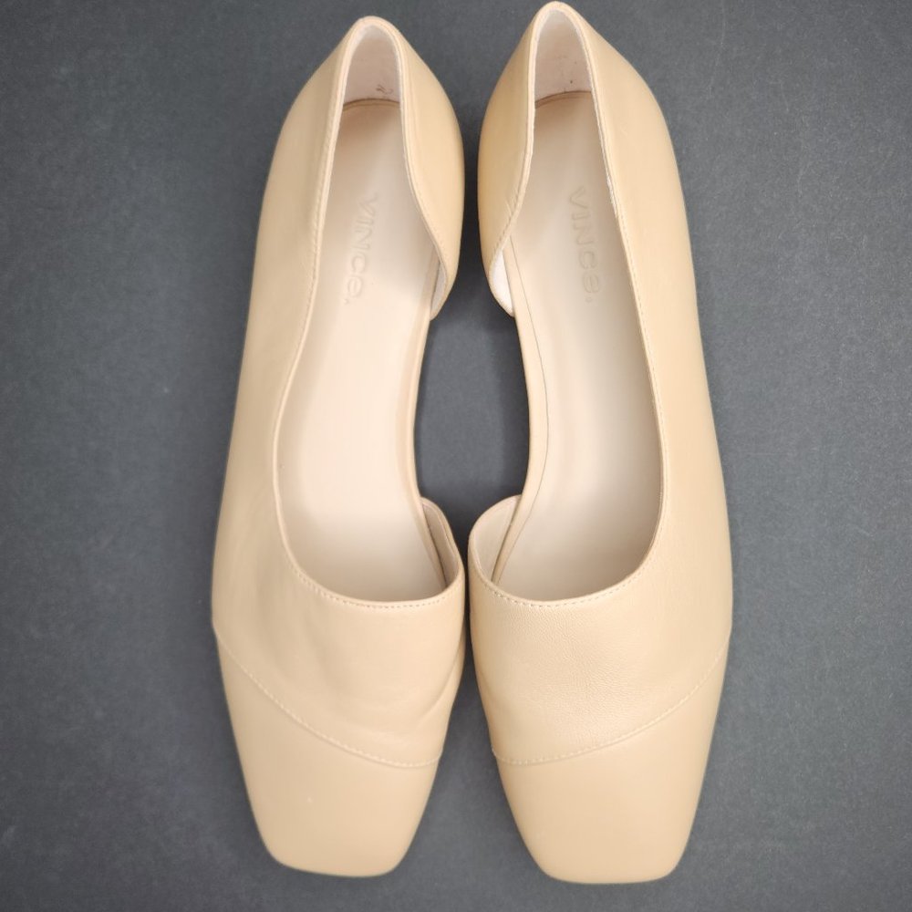 NWOB Vince Natural Cyder flats Half d'orsay • Square Toe 8.5